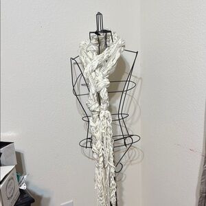 Handmade Snow Angel Chunky Knit White Scarf